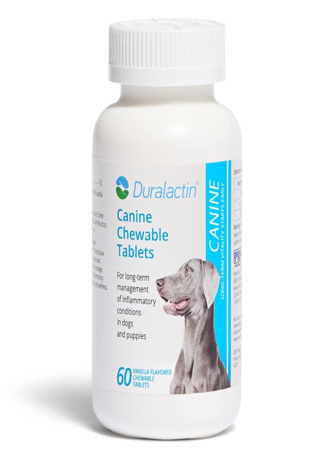 PRN Pharmacal Duralactin Canine Chewable Tablets - Joint Health Supplement for Dogs & Puppies Supports Mobility & Wellness - Tablets Containing Dried Milk Protein - Vanilla Flavor - 60 Canine Chews - Image 1
